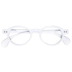 OPULIZE OCA Gafas de Lectura - Montura Moderna Retro Redonda - Blanco Brillante - Hombre Mujer - Bisagras de Muelle - R54-W - +2.00