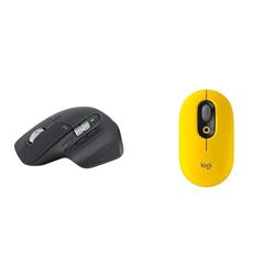 Logitech MX Master 3S - Wireless Performance Mouse with Ultra-Fast Scrolling, Ergonomic & POP Mouse, Wireless Mouse with Customisable Emojis, SilentTouch Technology, Precision/Speed Scroll