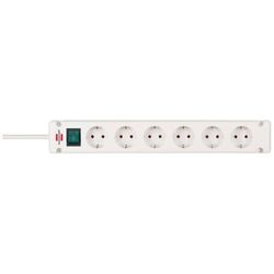 Brennenstuhl Bremounta extensão de tomadas de 6 tomadas com interruptor (extensão elétrica com tomadas de 90 graus, com opção de montagem e cabo de 3 m) branco