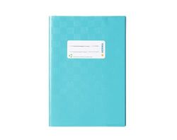 HERMA 7436 Protège-cahier A5 en raphia turquoise avec étiquette et structure en raphia en film polypropylène résistant et facile à nettoyer