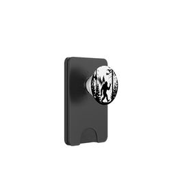 Bigfoot Silhouette Walking Through Dense Forest PopSockets PopWallet para MagSafe