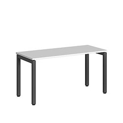Steelcase Ottima Portico Mesa para Trabajo en Casa de Altura Fija con Tablero en acabado Nieve y Estructura metálica en acabado Mirlo, Fácil Montaje (140 x 60 cm)