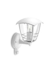 Philips myGarden Creek Aplique de exterior com sensor de movimento, embutido, casquilho grosso E27, lâmpada não incluída, 28,5 cm, cor branca