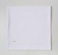 Sábana encimera de algodón de 600 hilos color blanco - Cama de 150 cm.