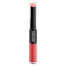 L'Oréal Paris Infaillible 2 step 806 Infinite Intimacy, rossetto per 24 ore labbra piene con balsamo idratante per la cura delle labbra