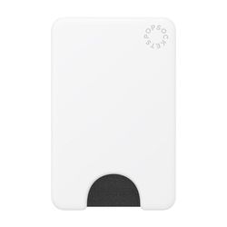 PopSockets Minimalistische slanke telefoonportemonnee, telefoonkaarthouder, compatibel met draadloos opladen, portemonnee zonder grip, compatibel met MagSafe - wit