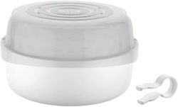 MAM Ångsterilisator för mikrovågsugn (grå), naturlig rengöringssterilisator, ångflaska sterilisator för att desinficera babyflaskor, babyflasksterilisator