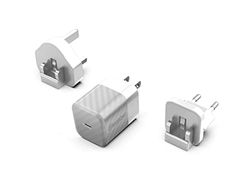 Energizer - USB-C snellader 20W - zonder kabel - 3 stopcontacten inbegrepen (EU/US/UK) - Zilver/Grijs