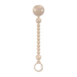 Suavinex, Broche Pinza de Silicona, Chupetero con Cadena de Silicona de una Única Pieza, +0 Meses, Flexible y de Tacto Agradable, Colour Essence, Irish Cream