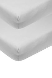 Lote de 2 lençóis-capa Meyco Baby Uni para o berço (100 % algodão, ajuste perfeito graças ao elástico integral, respirável, dimensões: 60 x 120 cm), cinzento claro