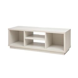 Iris Ohyama, TV meubel met open planken / TV meubel voor 55 inch TV, Massief hout, Kantoor, Woonkamer - TV Cabinet Standard - OTS-125S - Witte eik