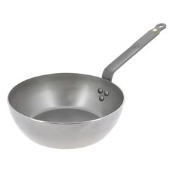 De Buyer - Poêle paysanne en tôle d'acier MINERAL B - 24 cm - Fabriquée en France, Sans PFAS, Anti Adhérence Naturelle, Queue Rivetée et Finition à la Cire d'Abeille, Tous Feux + Flash Four