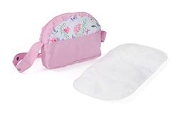 Bayer Chic 2000 853-53 Changing Bag for Dolls, Doll Nappy Bag, Doll Accessories, Doll Bag, Flowers, Pink