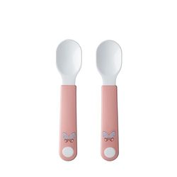 Mepal – Self-Feeding Spoon Mepal Mio – Baby Practice Spoon – Baby Utensil for Independent Eating – Dishwasher Safe & BPA-Free – Set of 2 - Flowers & Butterflies