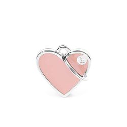 My Family mèdaille pour chien Made in Italy, petit cœur rose, collection Basic Handmade, 25x25 mm