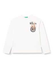 United Colors of Benetton Jongens T-shirt met lange mouwen, Weiß 074, 150 cm
