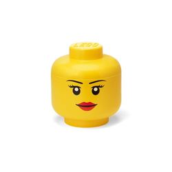 LEGO Scatola Testa Ragazza Porta Oggetti Piccola Impilabile, 2,0 L, Giallo