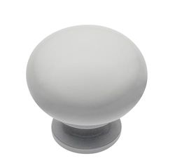 GTV - Pomo Bergamo Diámetro 3 cm I Pomos Muebles con Tornillos I Perillas de Armario Perillas de Cocina Pomo de Puerta Pomo de Cajón Manija de Muebles I Blanco