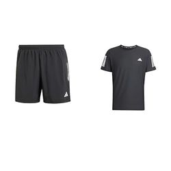 adidas Uomo Own The Run Shorts And Black Tee T-Shirt