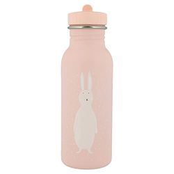 Trixie Drinking Bottle - Mrs. Rabbit - Water Drinking Bottle for kids - 500ml - Leakproof Bottle - Pink, Light Pnk
