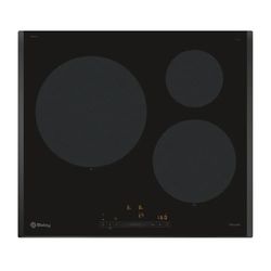 Balay, plaque à induction, 60 cm de large, 3 zones, 11 niveaux, zone de 28 cm, noire, 3EB965LH
