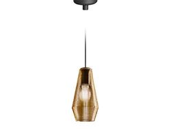 Homemania Lampada a Sospensione Olivia, Nero, Miele in Vetro, 13 x 13 x 27.4 cm, 1 x E27, Max 57W, 1050lm, 2700K, 220-240V