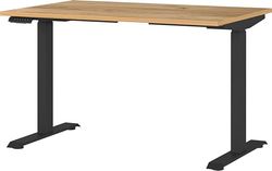 Germania Bureau 7907-593, en Chêne de Navarra repro/Noir, réglable en Hauteur par câble, 120 x 120 x 80 cm (LxHxP)