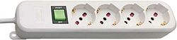 Brennenstuhl 1150749124 Eco-Line com interruptor de 4 lugares, branco, 4 peças