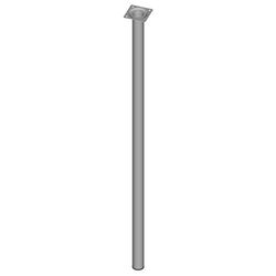 Element System 18133-00285 Pé para móveis, alumínio branco, 80 cm, conjunto de 4 peças