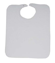 Ti TIN | Lot de 3 Bavoirs Éponge Adulte, 50x60 cm | 73% Coton - 27% Polyester - Fermeture avec Scratch - Couleur unie (Blanc) - 140gr/m²