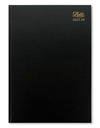 Letts - Agenda escolar estándar A4 2023/2024, vista semanal, 13 meses, color negro