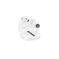 TooQ TQBWH-0031W - Bender Wireless Bluetooth Headphones with Microphone with Charging Case, Wireless Headphones for iPhone/iOS/Android, White