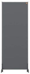 Nobo Impression Pro 1,8 m hög skrivbordsdelare, filtyta, grå, 400 x 1000 mm, 1915504