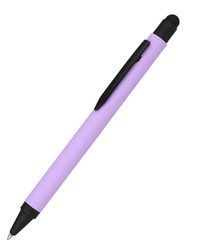 Universella kulspetspennor Alu Stylus lila, tryckkulspetspenna av aluminium, utbytbar stor kapacitet påfyllning, skrivfärg blå, med mjuk touch-känsla, penna med pekpenna, 1 styck