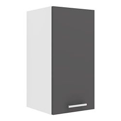 VCM Pensile con 1 Anta, Legno ingegnerizzato, Bianco/Antracite, Taglia Unica