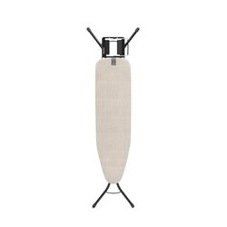Brabantia Ironing Board A, 110x30cm - Denim Grey | 100% Fairtrade Cotton | Compact & Stable Design | Adjustable Height & Steam Iron Rest | Child & Transport Locks