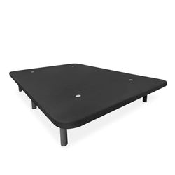Somnia Descanso - Base Tapizada 3D Reforzada, Gran Estabilidad con 5 Barras Transversales con Válvulas de ventilación y 6 Patas metálicas roscadas de 25cm, 90x200, Gris Oscuro