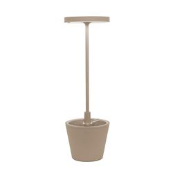 Zafferano, Poldina Reverso Lamp, Rechargeable and Wireless Table Lamp with Touch Control, Suitable for Indoor and Outdoor Use, Dimmer, 2200-3000 K, Height 35 cm, Sand Colour