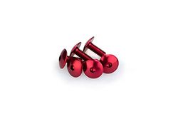 Puig 0611r Blister 6 Screws, Rounded, M6, 15 mm, red