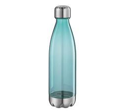 Cilio Borraccia elegante verde trasparente | 700 ml | Tritan/acciaio inossidabile satinato | senza BPA | Adatto per anidride carbonica | a prova di rottura e perdite | con tappo a vite | bevande fino
