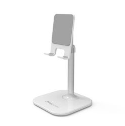 DigiPower Soporte para teléfono móvil, Tablet y Smartphone de Altura Ajustable, para Modelos de hasta 25 cm en Diagonal, Color Blanco