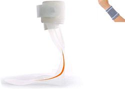 Amsahr medica del piede alla caviglia regolabile Brace Ortesi Comfort ortopedico del piede di goccia Splint - XL 41-44 Cm-sinistra le- incluso Wrist Band
