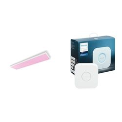 Philips Hue New Surimu White and Colour Ambiance Smart Lighting Rectangle Panel Light & Bridge. Smart Home Automation Works with Alexa, Google Assistant and Apple Homekit