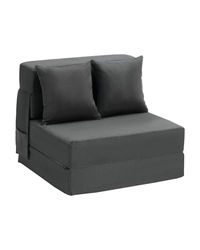 VEVOR Opvouwbare slaapbank met 2 kussens en wasbare overtrek, converteerbare slaapstoel in traagschuim met hoge dichtheid 25D, futonbank voor woonkamer, 1860 x 730 x 150 mm, donkergrijs,