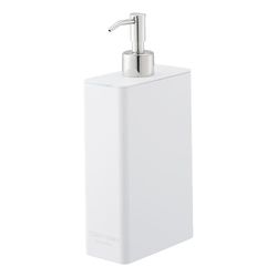 Yamazaki Home Conditioner - Bomba de Botella contemporánea para Ducha, plástico, dispensador, Resina ABS, Inoxidable, Polietileno, Blanco, Talla única
