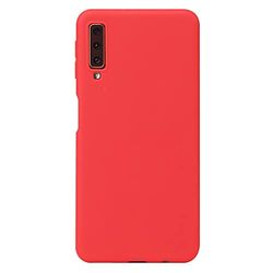 Ultradunne beschermhoes voor Samsung Galaxy A7 2018, schokbestendige, krasbestendige valbescherming, stijlvolle zachte TPU, dun, matte telefoonhoes voor Samsung Galaxy A7 2018, rood