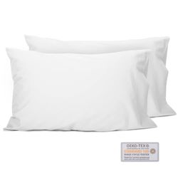 Vinabo Funda de Almohada, 50 x 70 cm (Lote de 2), Oeko Tex Certificado, Protector de Almohada hipoalergénica con Apertura Lateral, Funda de Almohada de Microfibra