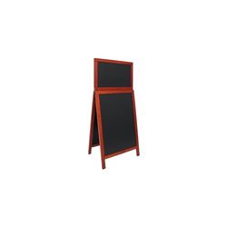 Securit 55 x 120 cm lakierowane wykończenie Duplo Top przedłużka tablicy kredowej - mahoń