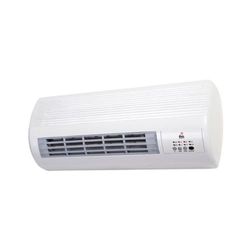 Keramische airconditioning met afstandsbediening, biedt koude en warme werking, vermogen 100 W bij kou en 2000 W in warmte, ideaal voor elke ruimte.