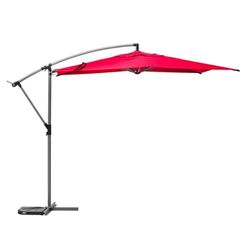 Hespéride - Parasol déporté Rond Manoa Grenade et Graphite